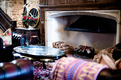 Stone Court House, reception fireplace