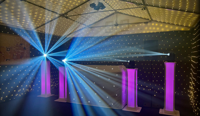 A DJ booth at a party